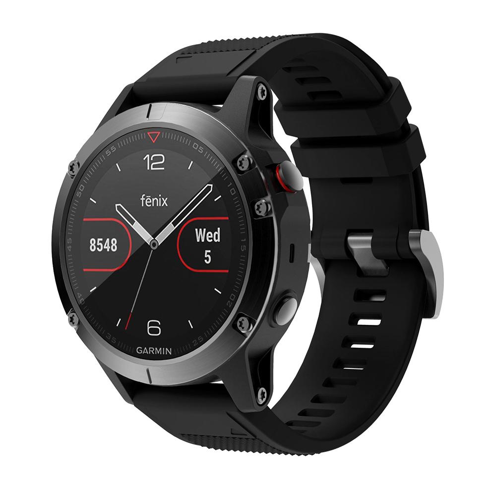 Силиконовый ремешок для часов Garmin Fenix 5, 22 мм, регулируемый ремешок для умных часов с черной пряжкой
