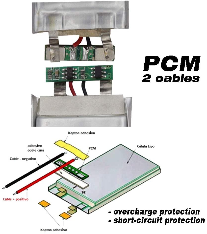 Rechargeable LiPo Battery 902030 3.7V 500mAh | Compatible with Phones, GPS, MP3, MP4, LED Lights | Built-in PCM Protection