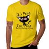 Mens Its Fine Im Fine Everything Is Fine Meme, Funny cat Its T-Shirt oversized blanks mens plain t shirts