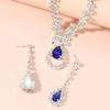 Wedding Bridal Accessories Full Diamond Necklace Earrings Set Women'S Fashion Popular Diamond Droplet Earrings