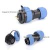 SP17 23-Pin Aviation Connector: Rear Nut, Round Socket, 4-Hole, IP68 Waterproof.