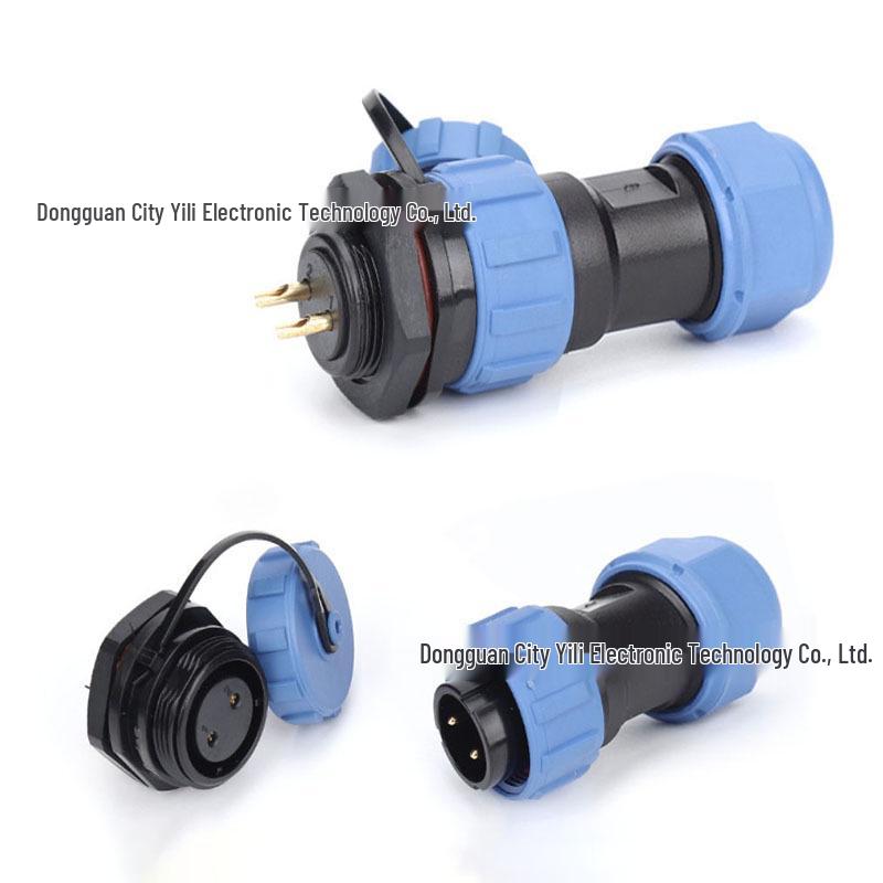 SP17 23-Pin Aviation Connector: Rear Nut, Round Socket, 4-Hole, IP68 Waterproof.