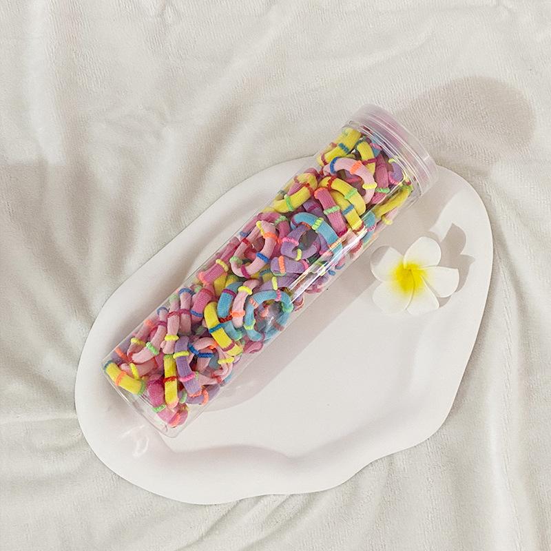 "Colorful Bamboo Ring Hair Ties for Kids - High Elasticity, Gentle On Hair"