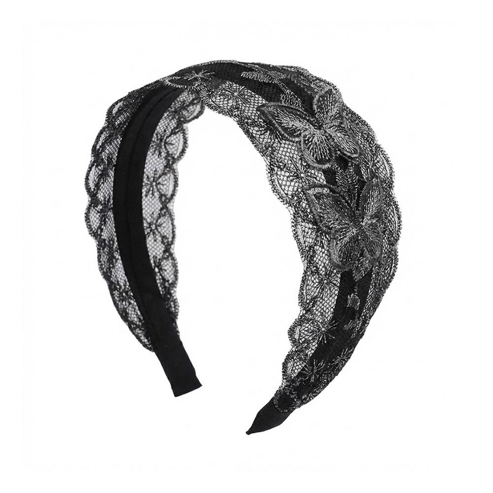 Flowers Lace Mesh Hair Band Wide Side Women Lace Hairbands Cute Hair Hoop Hair Accessories