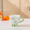 Creative Hand Colored Flower Ceramic Cup High Value Souvenir Gift Cup Large Capacity Office Coffee Cup Couple Water Cup