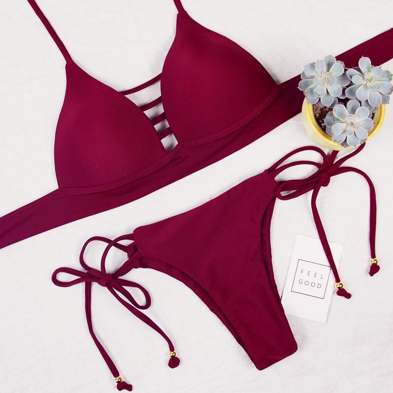 Premium Quality Fashion Set Of Bikini Women Swimwear With Elegant Push Up Bra