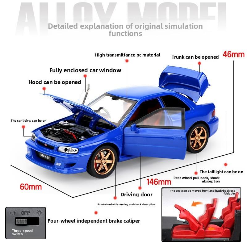 Alloy Car Subaru Model With Sound Light Features For Car Enthusiasts Gifts And