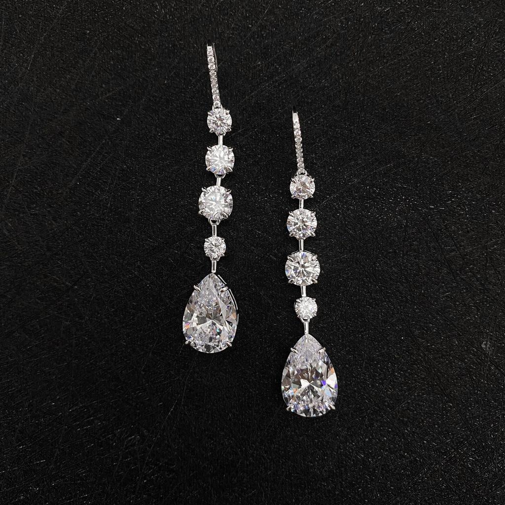 Gica Gema Серьги-капли с высокоуглеродистыми бриллиантами, стерлинговое серебро 925 пробы, 11*16 мм, геометрический драгоценный камень, уникальный дизайн, романтические ювелирные украшения, свадебные подарки