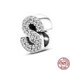 Silver 925 Charms Original Fit  Original Bracele Silver Classic 26 Letters Beads Diy Charm For Women Jewelry