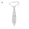 Tassel Pendant Tie Necklace Adjustable Sparkling Rhinestone Choker Necklace Party Prom Necklace