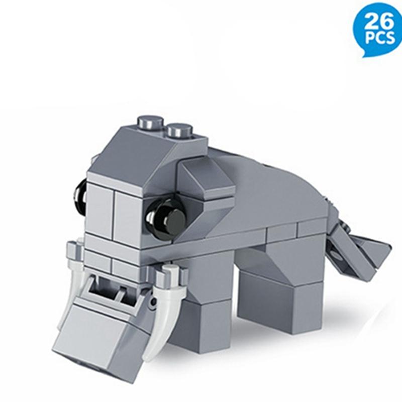 Фигурки животных MOC Милые маленькие жирафы носороги коровы Строительные кубики Игрушки идеально подходят для детей друзей Рождественская игрушка Подарки детям