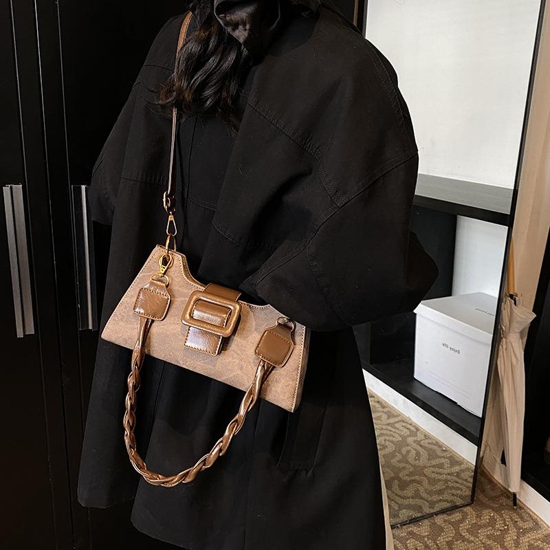 Сумка с ретро-текстурой, женская новая осенне-зимняя сумка через плечо, сумка под мышку, высококлассный нишевый дизайн, сумка-мессенджер