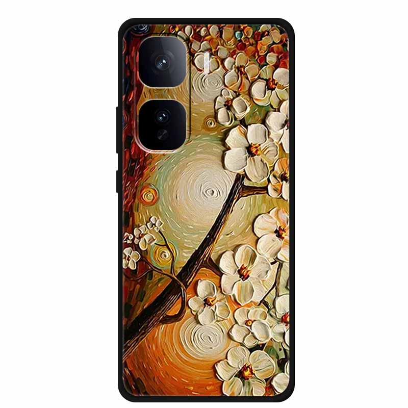 3D Тисненый Чехол Для Vivo iQOO Neo 10 Pro Plus Чехол Для Телефона Цветок Силиконовый Мягкая Задняя Крышка Coque Для Vivo iQOO Neo10 Pro Чехол Funda