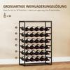 30 Bottles Wine Rack, 6 Tier Free Standing Wine Storage Holder with Wood Effect Tabletop, Rustic Brown
