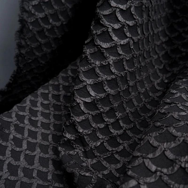 Китайская жаккардовая текстура ткани трехмерный масштаб в форме веера классическая одежда DIY швейные креативные дизайнерские ткани ткань