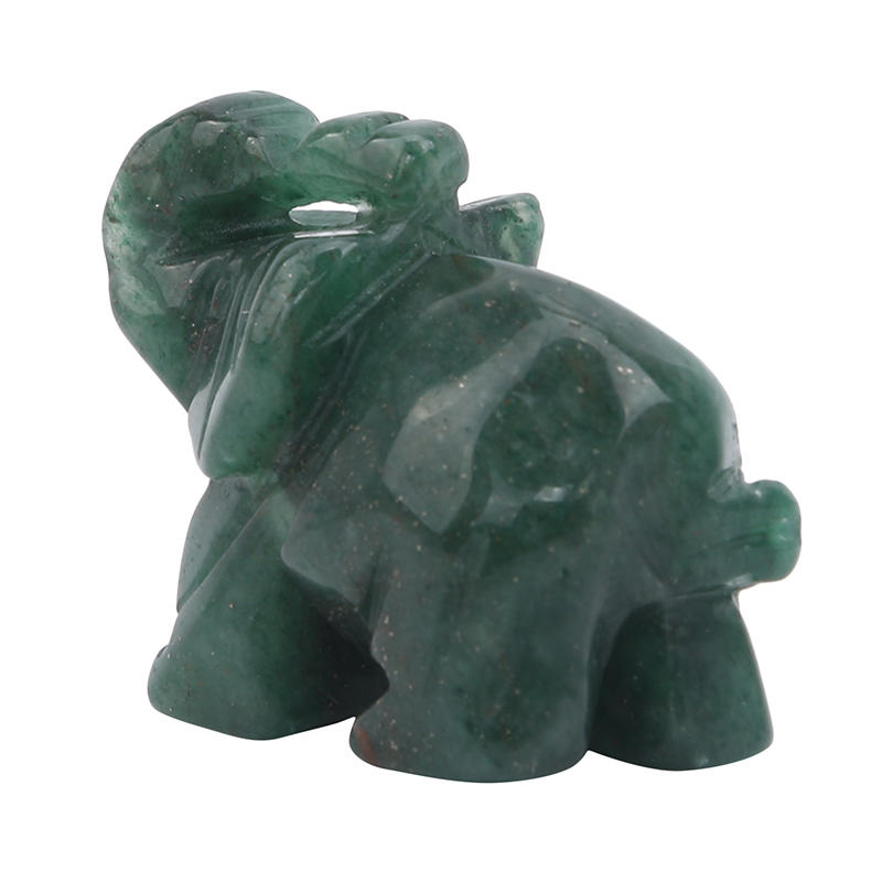 Fashion Ornaments Aventurine Green Jade Stone Hand Carved Natural Craving Elephant Statue Decor Car Decoration Supplies Easy Accessibility