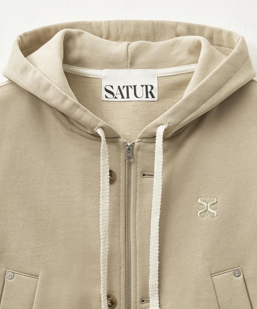 Худи на молнии Satur Theo Cotton All Day, бежевое (Тип Б)