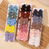 10Pcs/Set New Cute Ribbon Bowknot Hair Clips for Kids Handmade Nylon Bows Hairpin Barrettes Headwear Baby Girls Hair Accessories