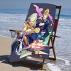 proof beach towel with a JoJo's Bizarre Adventure3 pattern - soft,absorbent,quick-drying,machine washable - perfect for swimming,camping,bathing