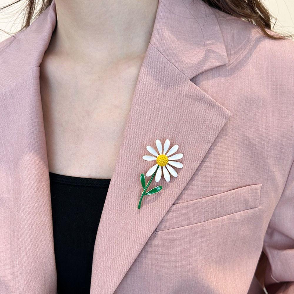 Брошь в виде ромашки в корейском стиле для воротника костюма в виде ромашки, индивидуальная брошь в том же стиле для женщин GD