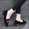 Spring and Summer Versatile New Single Shoes Fashion Rhinestone Bow Women's Thick Heel Soft Sole Work Shoes High Heels