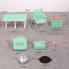 Mini Camping Picnic Set Multicolors Folding Chair  Doll House Accessories