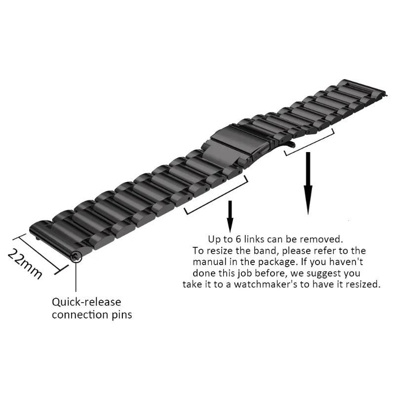 22 мм 20 мм Металлический ремешок для Samsung Galaxy Watch 7 6 5 4 40 мм 44 мм 46 мм 5Pro 45 мм Ремешок из нержавеющей стали для Amazfit Bip Huawei GT4.