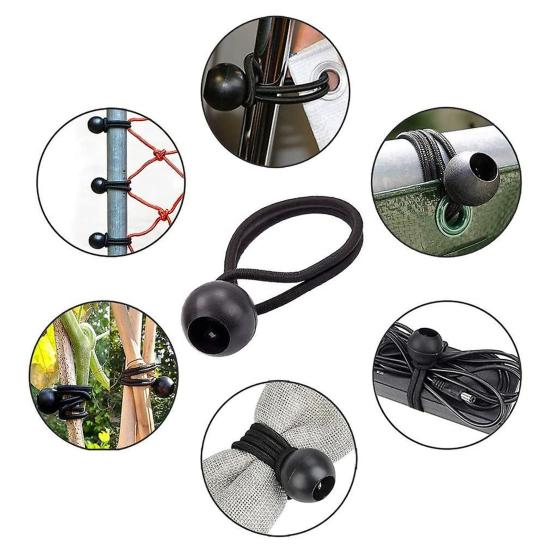 15/40/60 шт. Эластичные шнуры с шариком Сверхпрочные Для улицы Кемпинг Палатка Тент Навес Брезент Крепежный шнур Устойчивая к УФ-лучам Эластичная веревка с пластиковым шариком