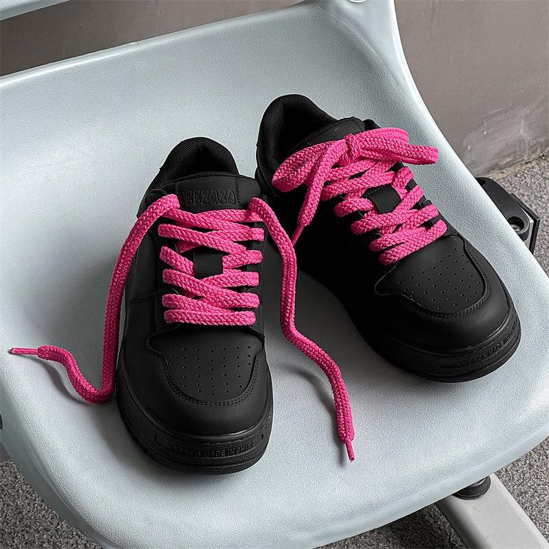 3626 Niche Board Shoes New Four-season Version Men and Women Couples Thick-soled Heightening Shoes Original Black Shoes