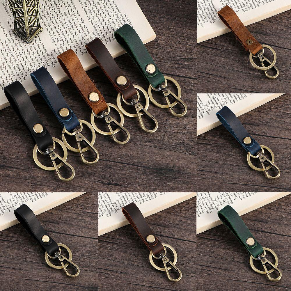 New Gift For Him Friendship Gift Leather Keychain Car Key Ring Accessories Bag Pendant