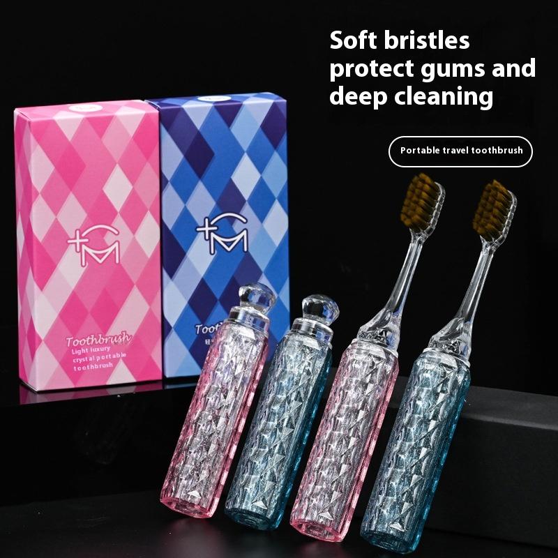 1/2 Pcs Toothbrush Soft Bristled Toothbrush Lipstick Detachable Handle For Men And Women Travel Size Dental Care Tool