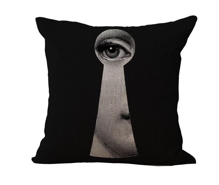 Винтажная льняная наволочка Piero Fornasetti с лицом, наволочка для диванной подушки, поясничная подушка, новый чехол