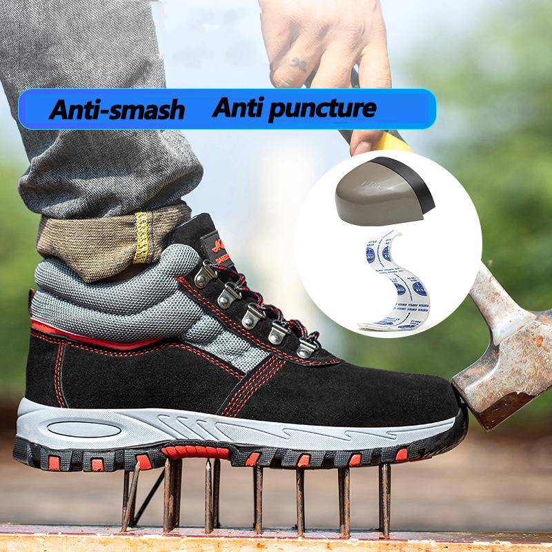 Осенне-зимние высокие защитные ботинки для мужчин, рабочие ботинки с защитой от ожогов, ботинки со стальным носком, защитные ботинки для строительства, устойчивые к проколам