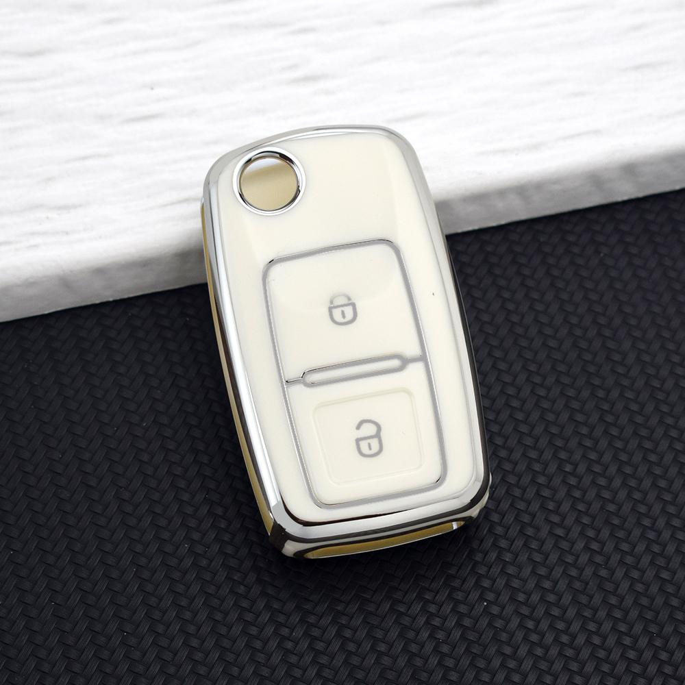 ТПУ чехол для ключа автомобиля для Volkswagen Vw Polo Golf Passat Tiguan Beetle Caddy 2/3 кнопки Чехол для ключа для Skoda Octavia Seat Leon Altea
