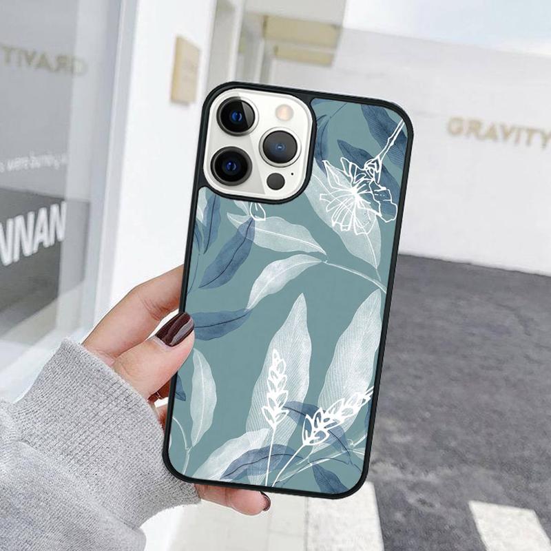 Retro Flower Leaves Graffiti Phone Case For iPhone 17 Air 15 16 Cover  11 13 14 Pro Max 12 Plus Max Fundas