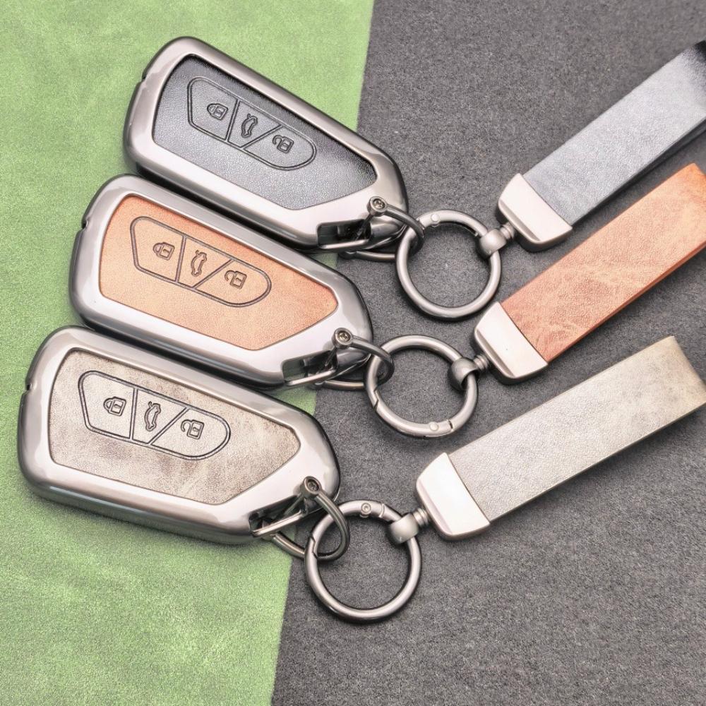 Кожаный чехол для ключей из цинкового сплава для VW Volkswagen Golf 8 MK8 ID.3 ID.4 Cupra Skoda Octavia A8 SEAT Leon MK4 2021 Formentor Tarraco