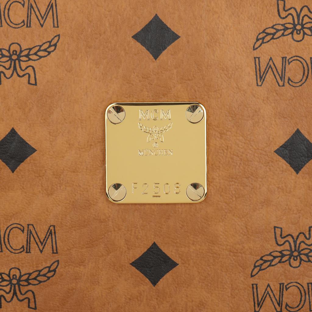 MCM Toni Logo Print Design Faux Leather Shoulder Bag Small Women Shoulder Bag Cognac MWPFSMT02CO001