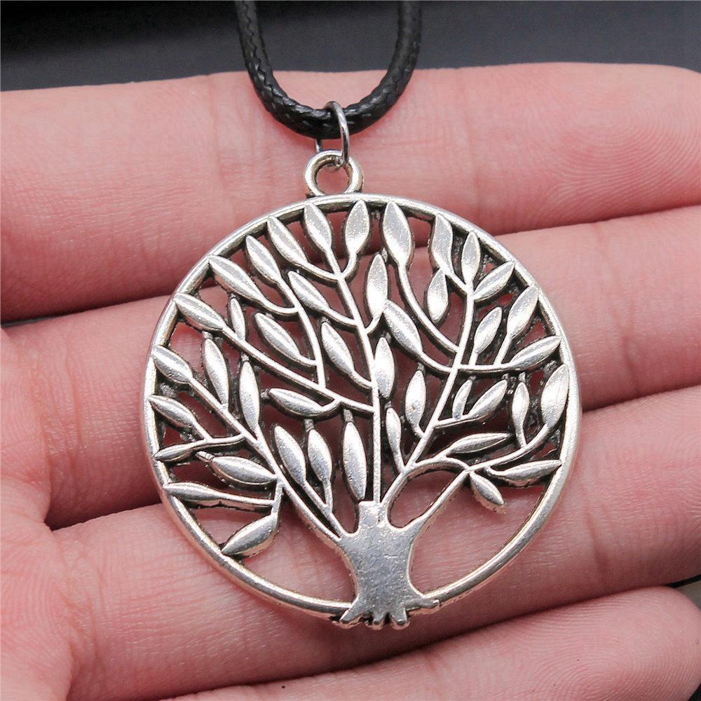 Ожерелье из кожи «Дерево жизни» 45 см, мужское украшение, свадебная годовщина, эстетические аксессуары