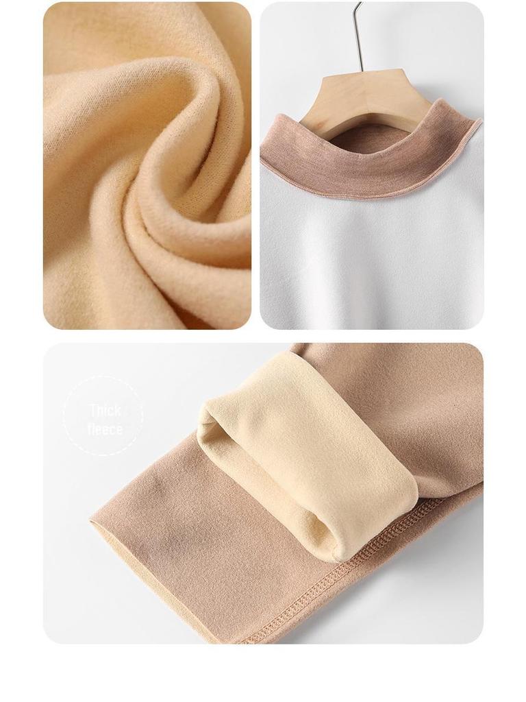 2024 Парный немецкий бархатный двухсторонний комплект термобелья с высоким воротником