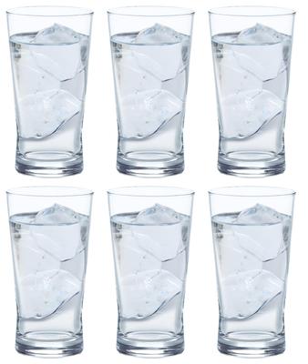 Стакан Toyo Sasaki Glass Fjord 15 унций, 460 мл, набор из 6 шт. Сделано в Японии, можно мыть в посудомоечной машине, ударопрочный, отмечен наградой за хороший дизайн. Стеклянная чашка.