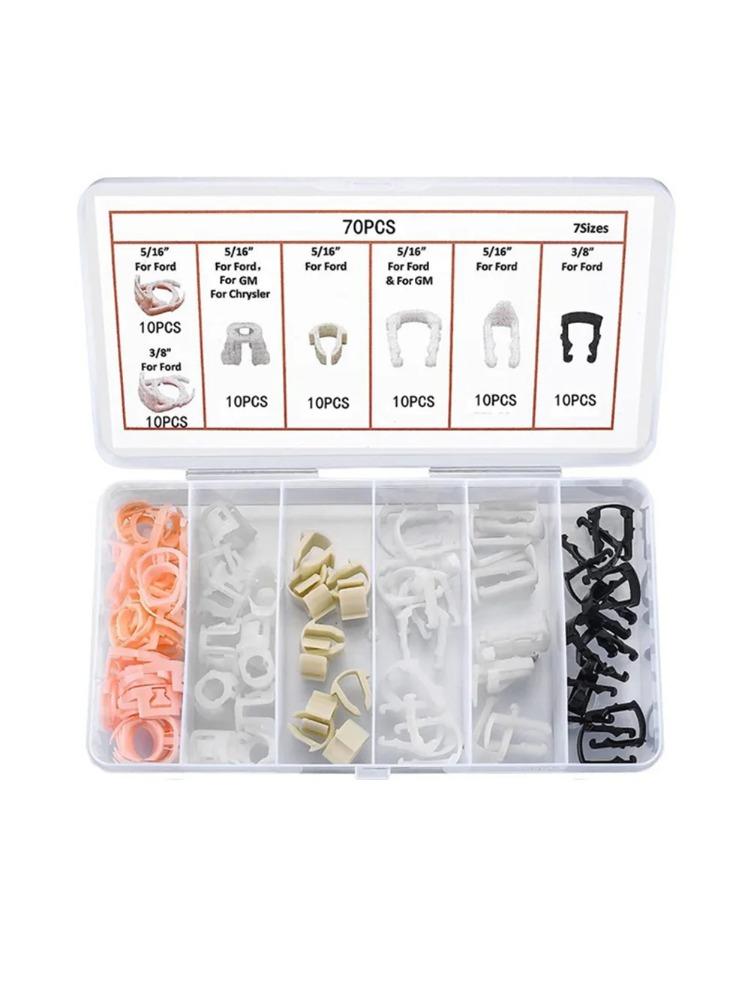 70Pcs/set Swordfish Fuel Line Retainer Clip Assortment Universal Fuel Line Retainer Clip Kit For Ford Car Accessory