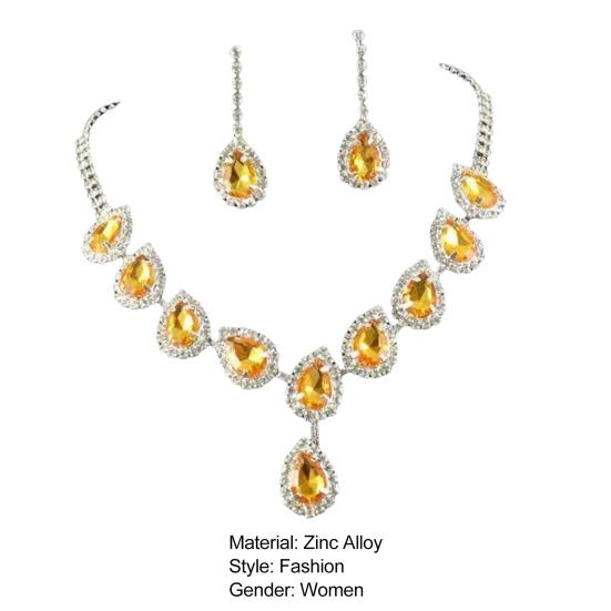 1 комплект, женские серьги-колье, серьги в форме капли воды, ювелирные изделия со стразами, сверкающий яркий комплект украшений для выпускного вечера