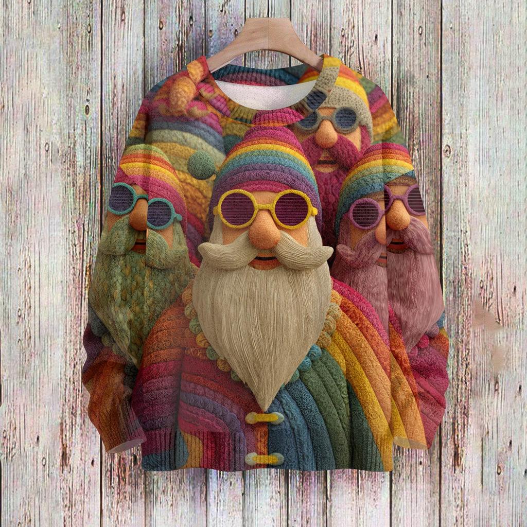 Рождественские толстовки для женщин Вязаный свитер Милая рубашка Осенний свитер с круглым вырезом Топы