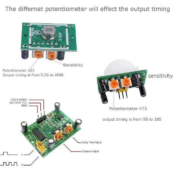5/10pcs HC-SR501 Adjust IR Pyroelectric Infrared PIR Motion Sensor Detector Module Motion Sensor Detector Module HC SR501