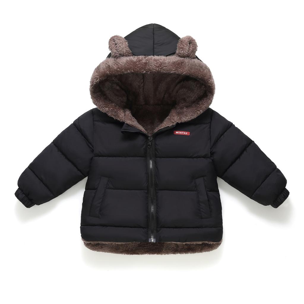 Осенне-зимняя детская куртка из хлопка для мальчиков и девочек маленького и среднего размера, теплая куртка из хлопка с бархатом