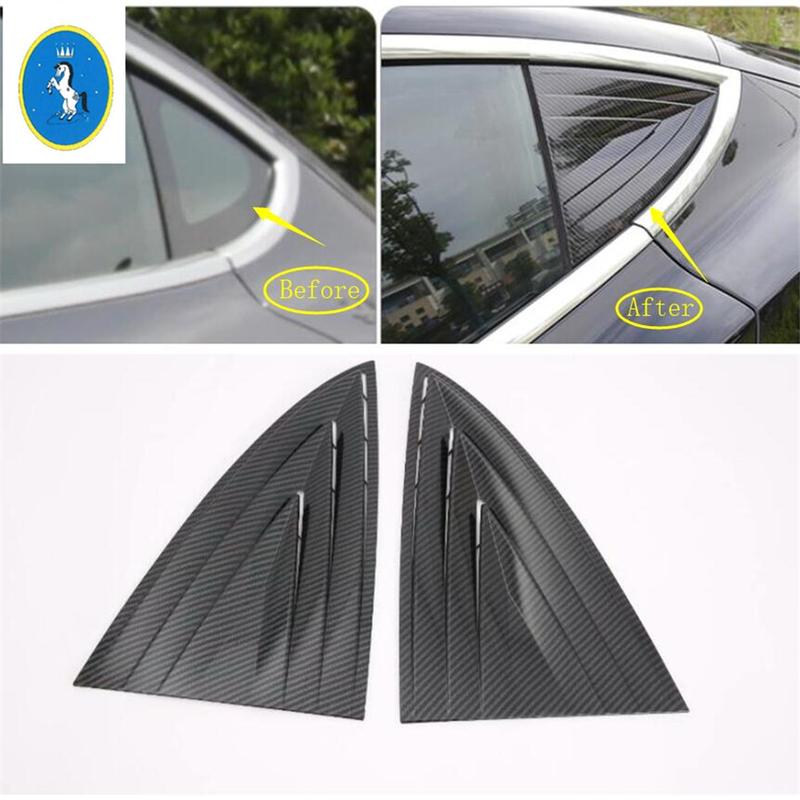 Rear Louver Shutter Spoiler C Column Triangle Wing Window Protect Cover Trim For Tesla Model 3 2018 -  Accessories Exterior
