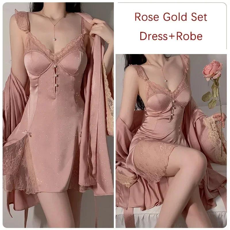 Роскошная пижама, женский пижамный комплект, мини-платье на шнуровке с бюстгальтером, сексуальная женская пижама