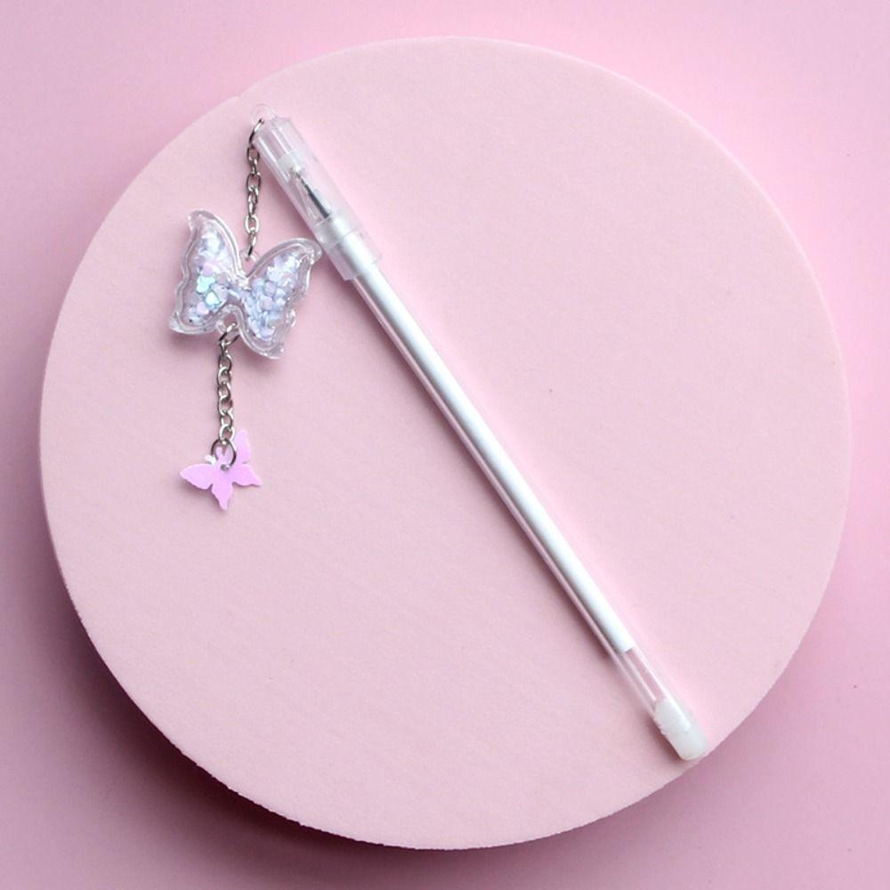 Подвеска-бабочка Ручка для подписи Быстросохнущая шариковая ручка Мультяшные нейтральные гелевые ручки Канцелярские принадлежности