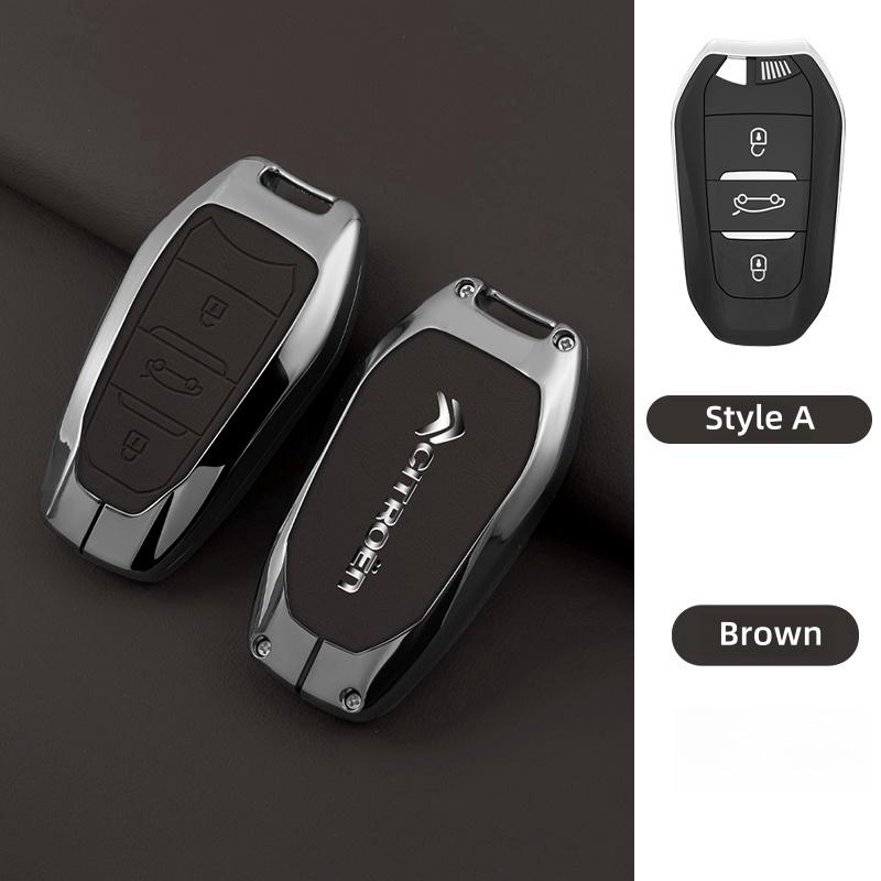 YKFEA1 Zinc Alloy Leather Car Key Case Cover For Citroen C1 C2 C3 C4 C5 C6 C4L Berlingo Picasso Jumpy Nemo Aircross Sega C5 X VTS C3 XR