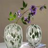 Big bellied round glass vase Original color snowflake water nurturing hanging clock flower vase home floor decor glass ornament